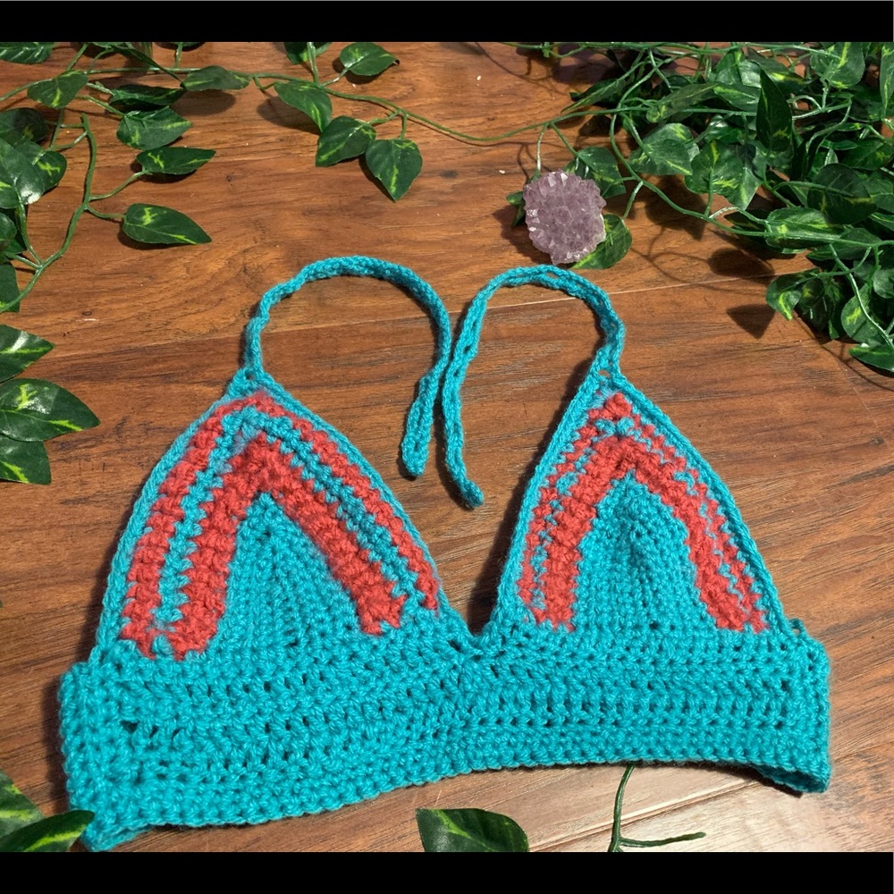 🌐 HANDMADE 💙 Crochet 🧡 Top 💠✨